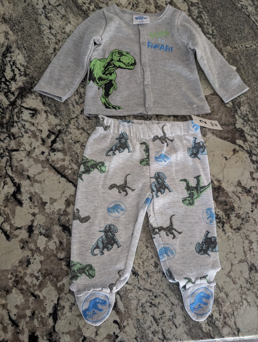 Welcome Baby Dinosaur 2 Piece Outfit